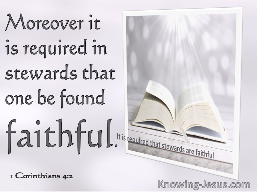 1 Corinthians 4:2 It Is Required In Stewards That One Is Faithful (pink)